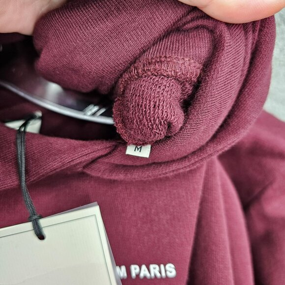 Drole De Monsieur Le Hoodie Slogan M Maroon Red Graphic Heavyweight Designer New - Picture 3 of 12